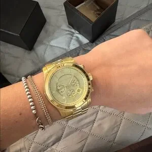 ?NWT Michael Kors Gold Boyfriend Watch? MICHAEL KORS MK8579 Lexington Chronograph Gold Unisex Watch  main image 4